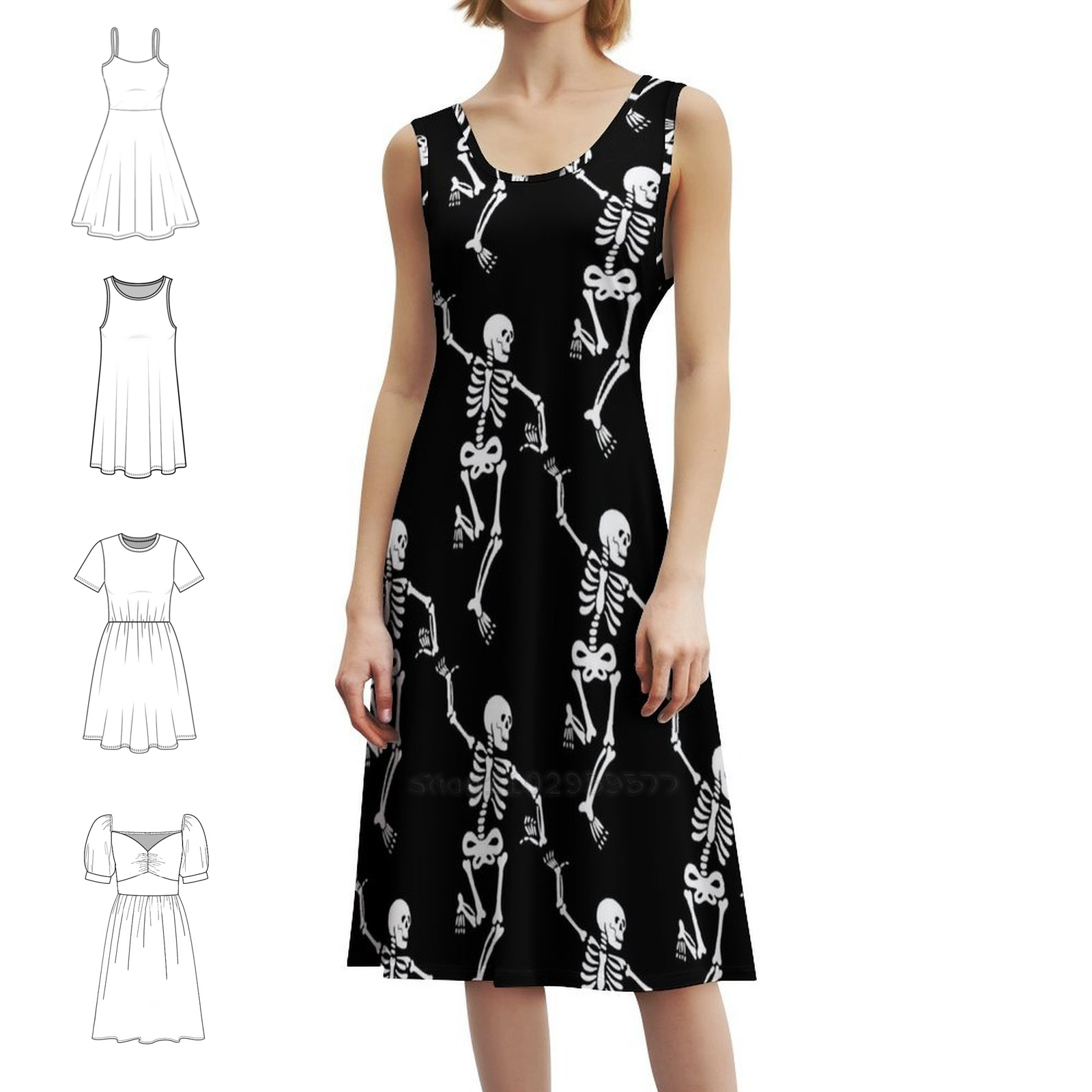 Summer Clothing Patterns - Patrón de esqueletos de baile de
