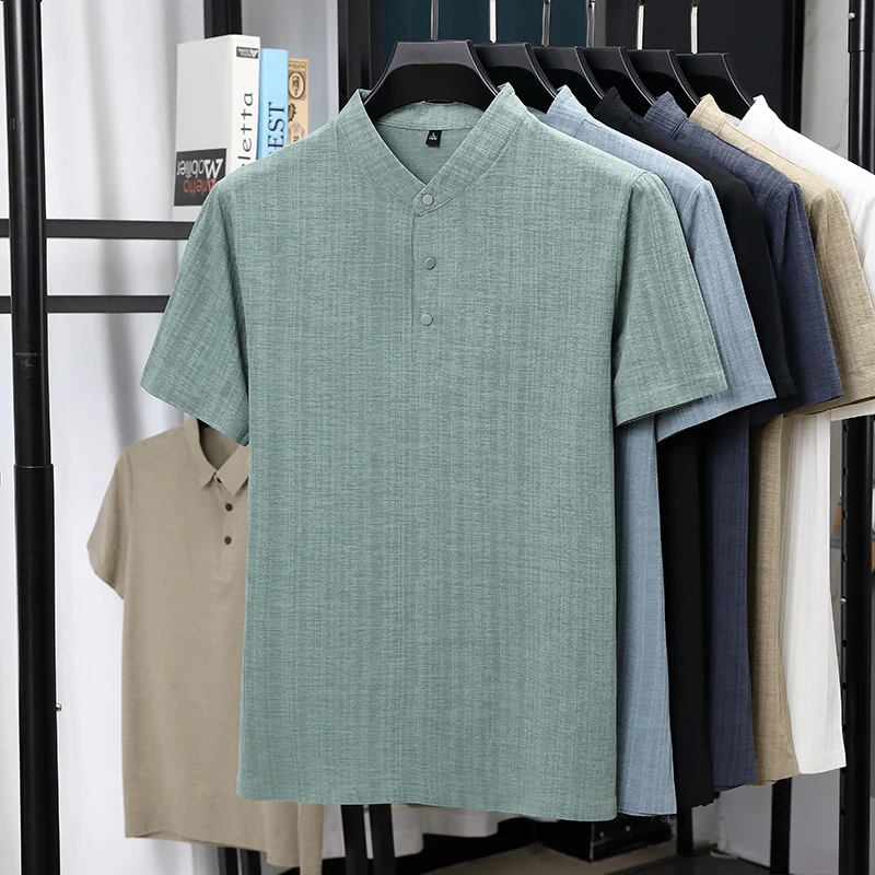 Summer Clothing Line - Camisas de Lino Texturizado de Manga