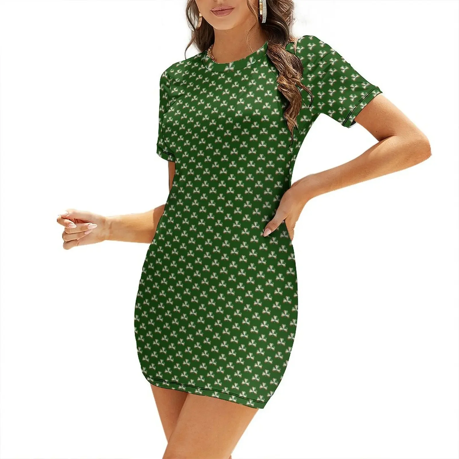 Ireland Summer Clothing - Vestido de manga corta con hojas