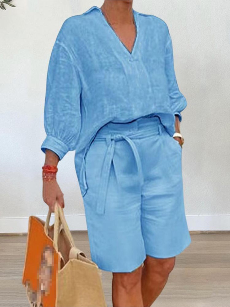 Summer Clothing Linen - Trajes de mujer, conjunto de dos