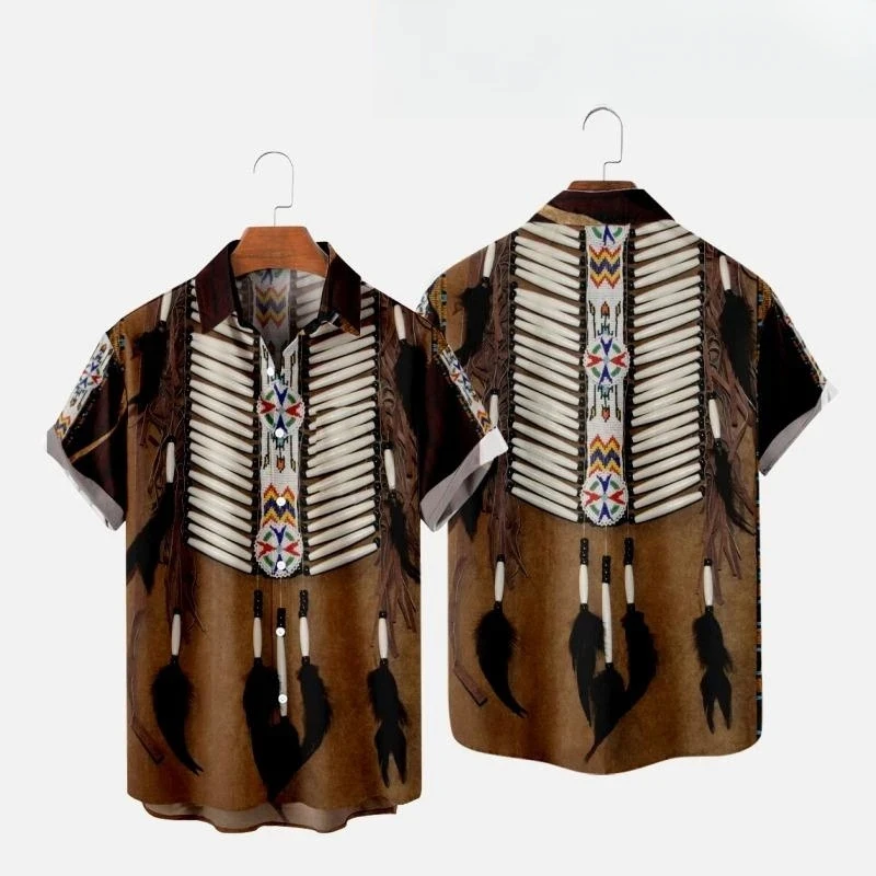 Indian Summer Vintage Clothing - Camisas de playa con estampado 3D