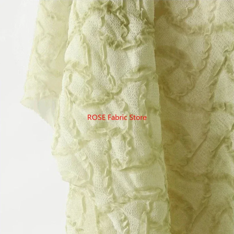 Soft Summer Yellow Clothing - Tela de gasa plisada suave y