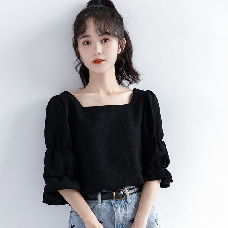 Summer Youth Clothing - Blusa Plisada de Manga Corta, Estilo