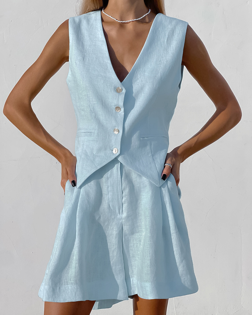 2025 nuevo traje chaleco + con - Summer Clothing Linen reseña y precio