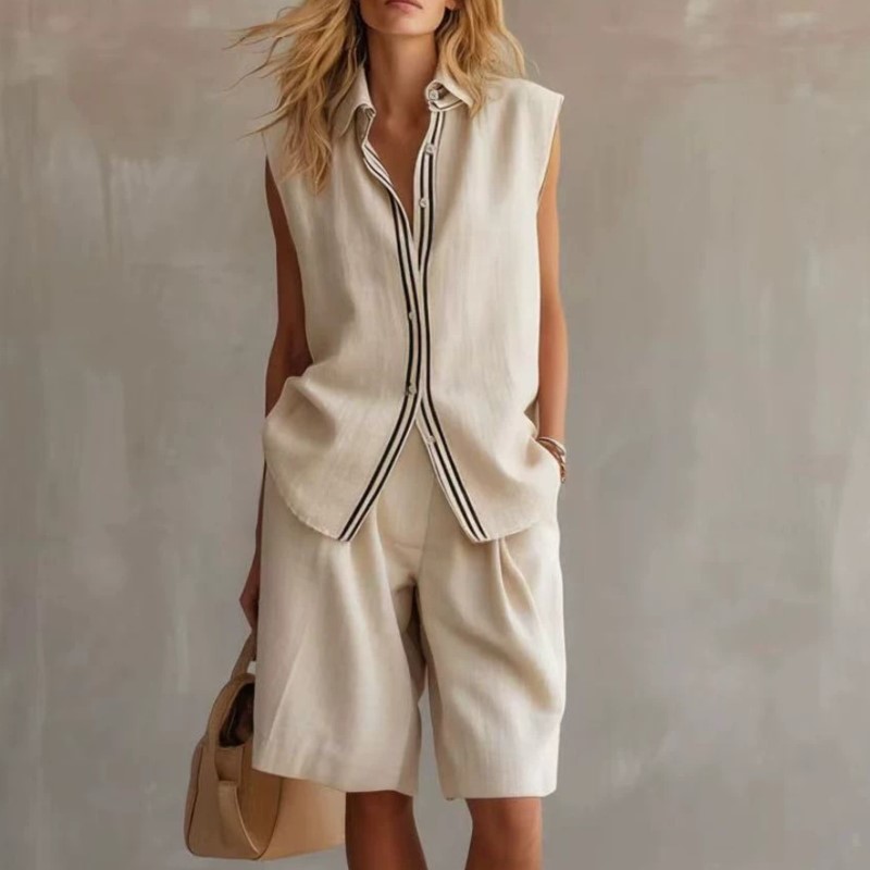 Conjunto de Dos Piezas de Lino - Summer Clothing Linen reseña y precio