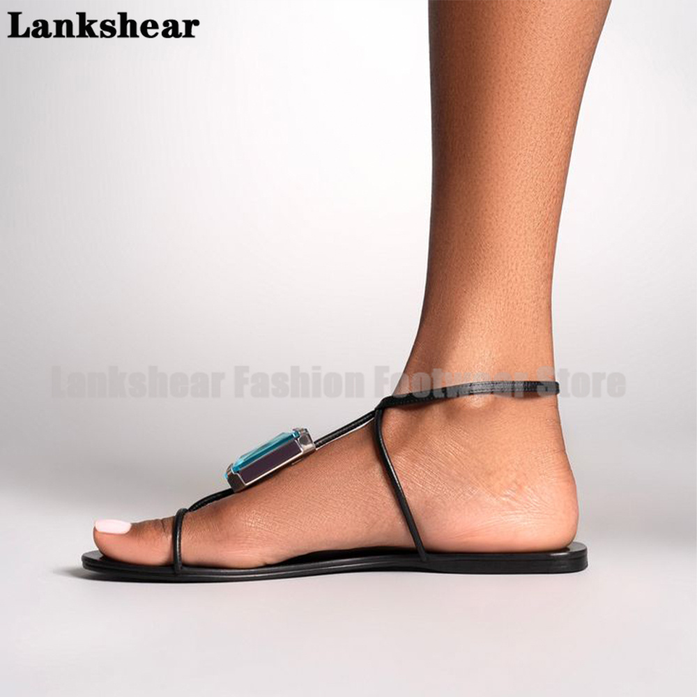 Sandalias planas con correa en - Flip Flop Jeweled reseña y precio