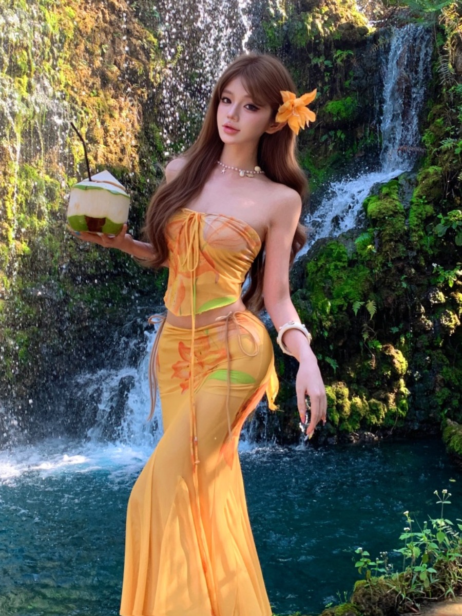 Conjunto de Top Tubo y Falda A - Soft Summer Yellow Clothing reseña y precio