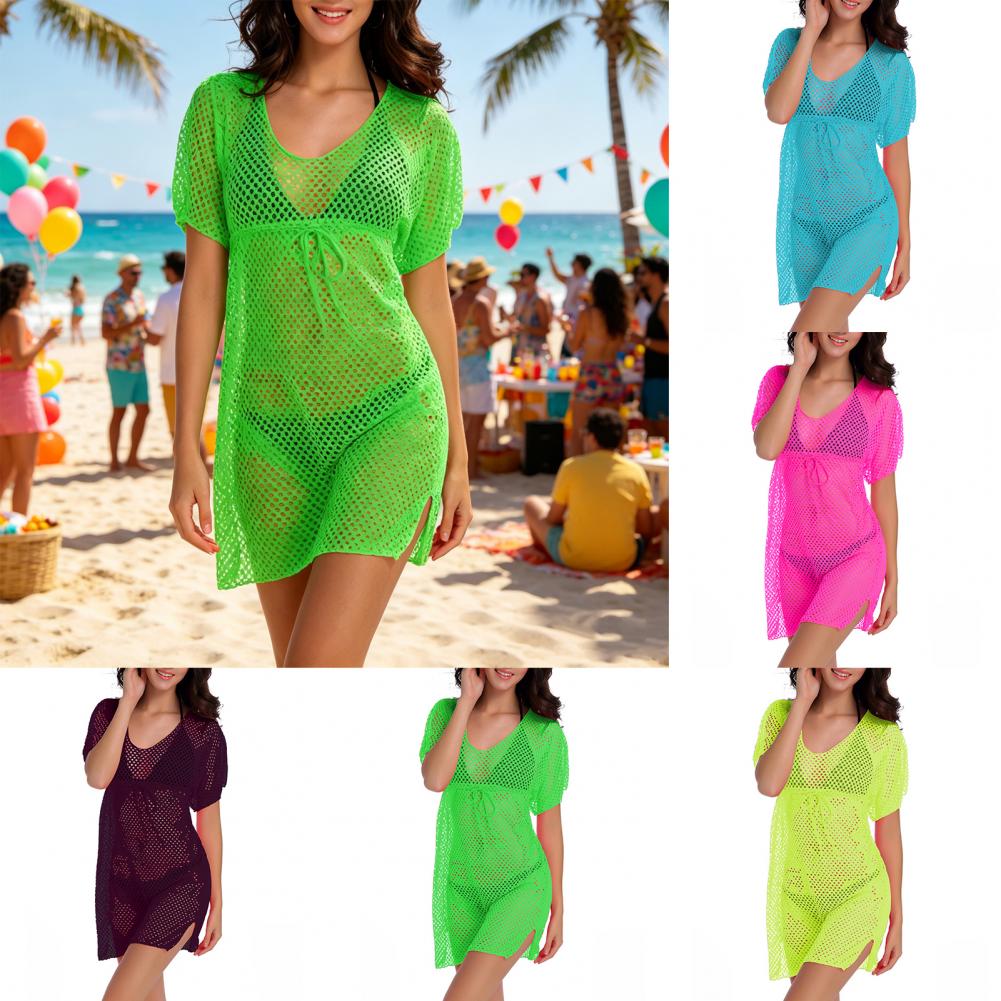 Pareo de bikini con cordón, tr - Swim Cover Up Mesh reseña y precio